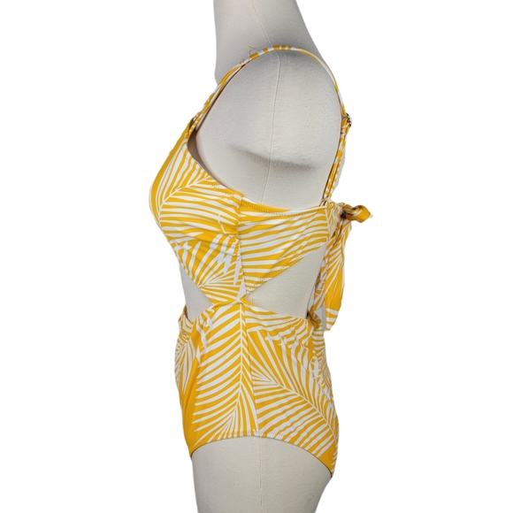 Cupshe One Piece Yellow Palms Womens Large Swimsuit - Picture 3 of 5